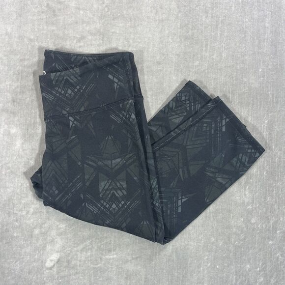 Alo Women's Small Green Geometric Capris Yoga Leggings - Picture 1 of 7